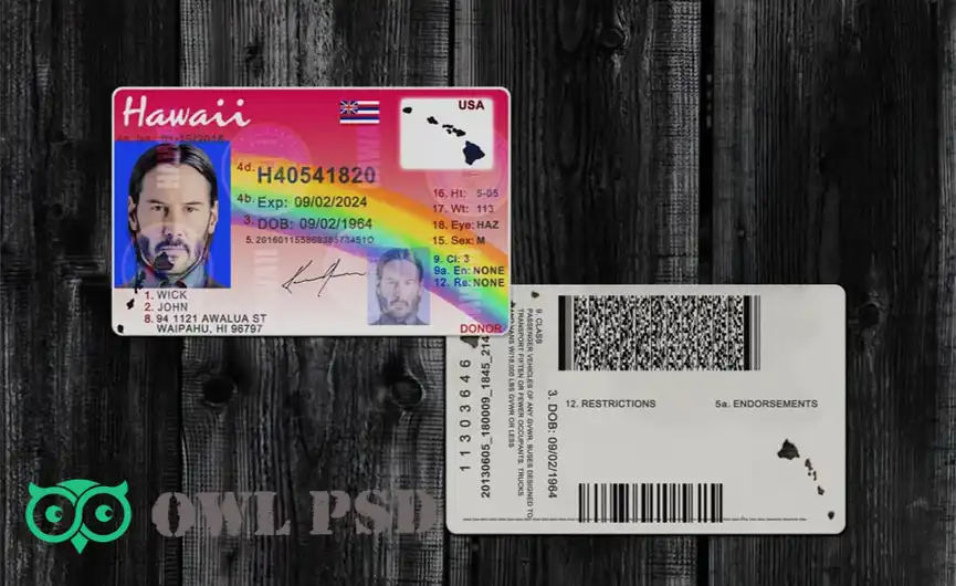 United States (Hawaii) Driver License New Template