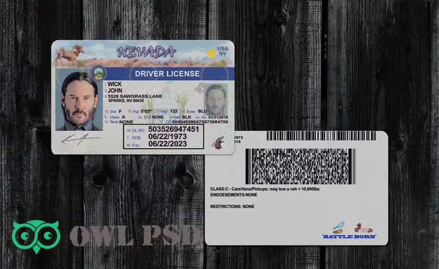 United States (Nevada) Driver License New Template