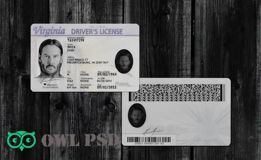 United States (Virginia) Driver License New Template