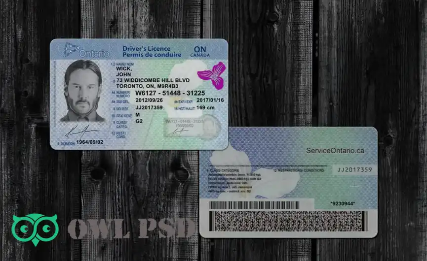 Canada (Ontario) Driver License New Template