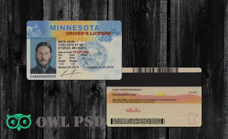 United States (Minnesota) Driver License Old Template