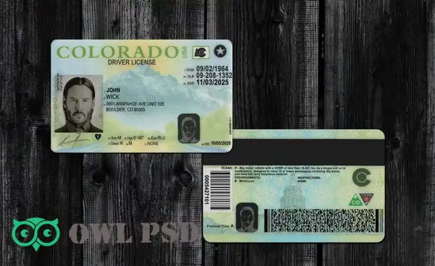 United States (Colorado) Driver License New V2 Template