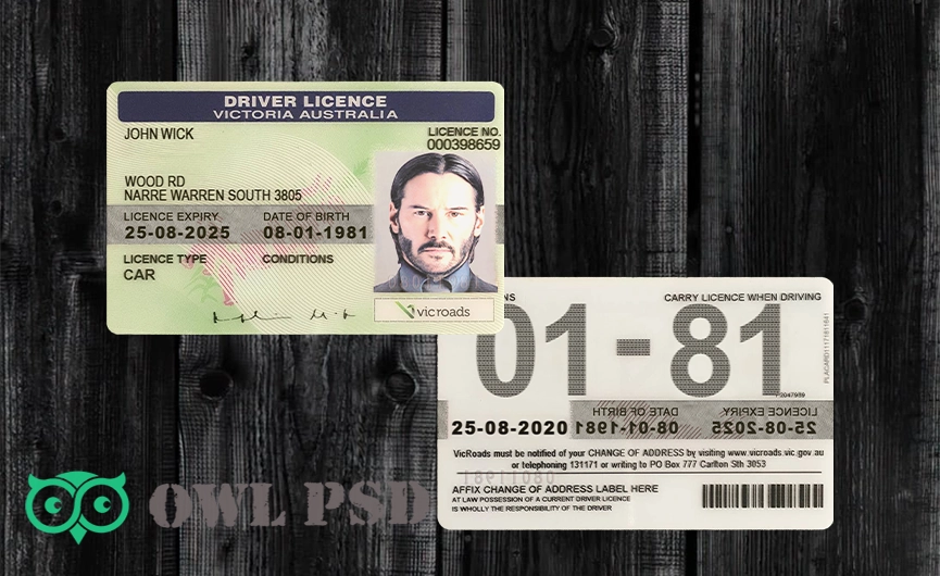 Australia (VIC) Driver License New Template