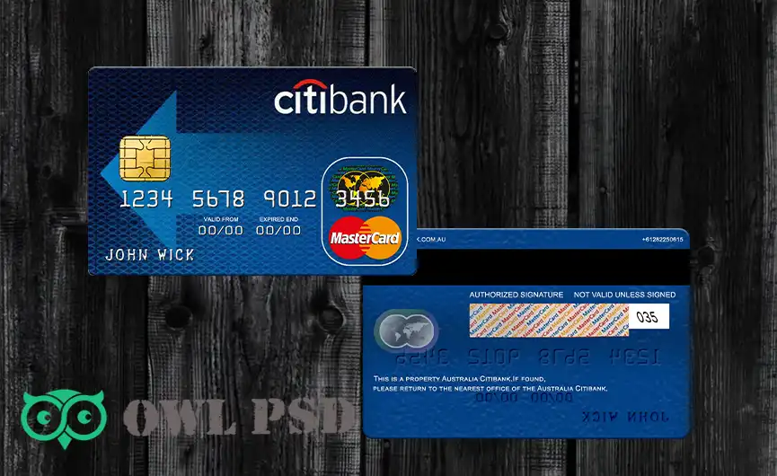 Australia Citi Bank Credit Card Template