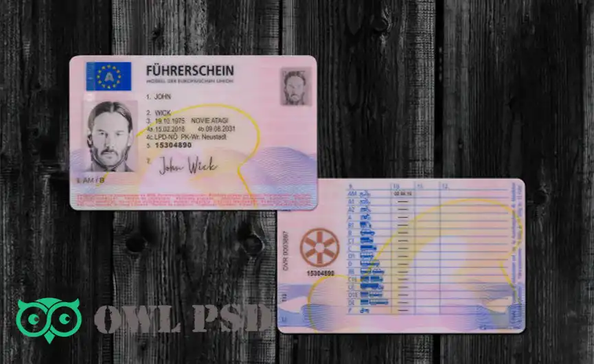 Austria Driver License Template 2014