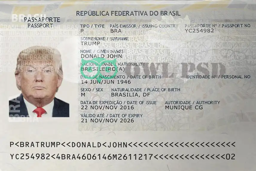 Brazil Passport Template 2019