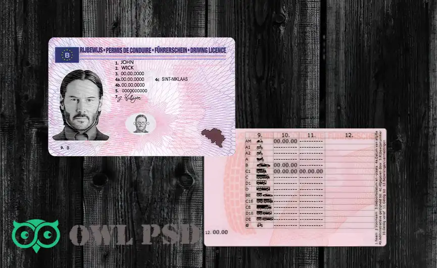 Belgium Driver License Template Old