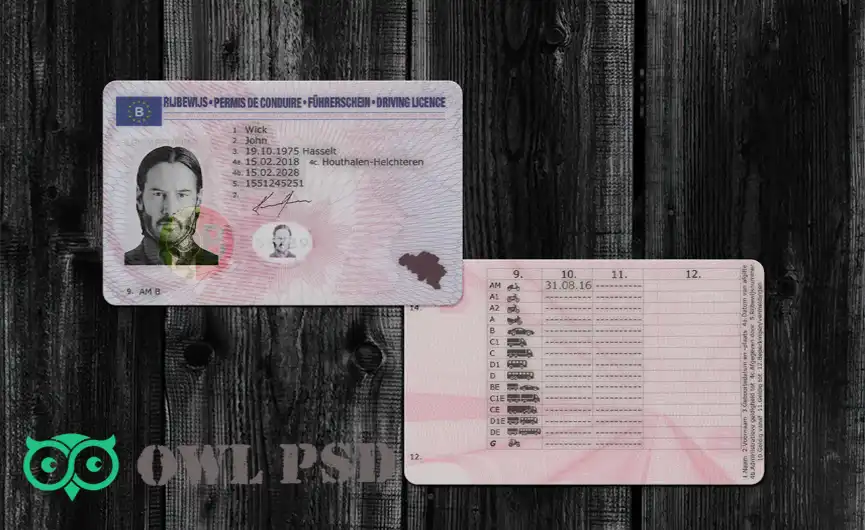 Belgium Driver License Template 2013