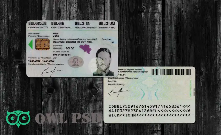 Belgium ID Card Template 2015