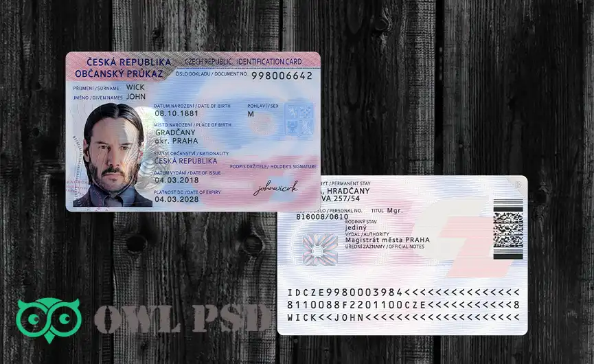 Czech Republic ID Card Template