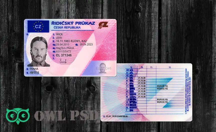 Czech Republic Driver License Template