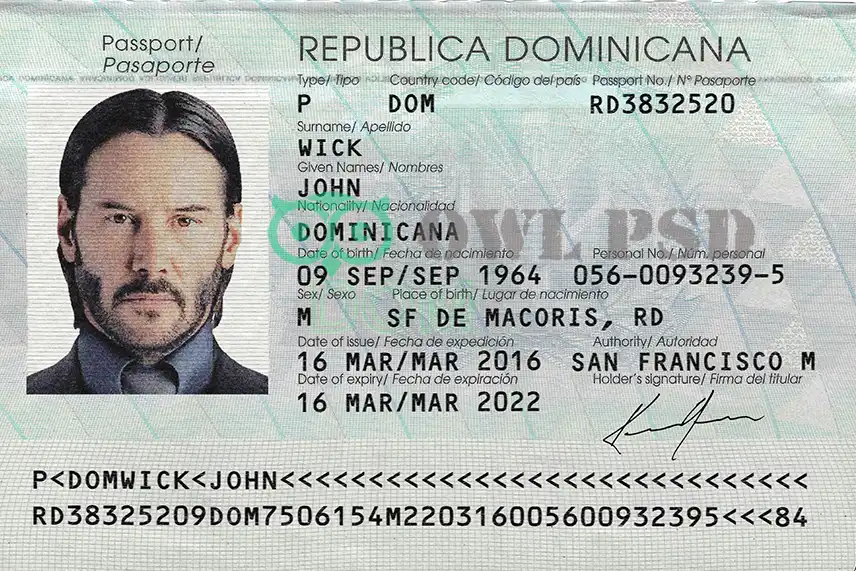 Dominican Republic Passport Template 2015