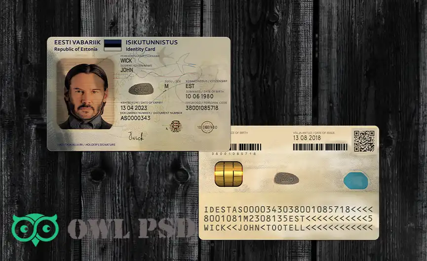 Estonia ID Card Template