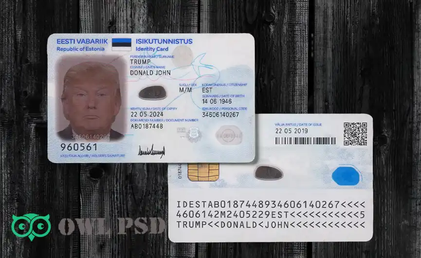 Estonia ID Card Template 2018