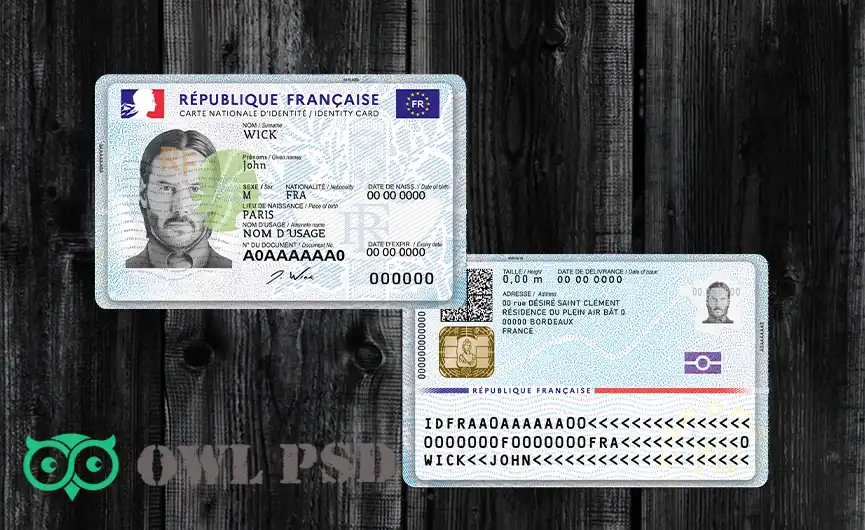 France ID Card Template