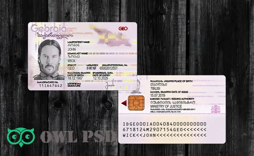 Georgia ID Card Template