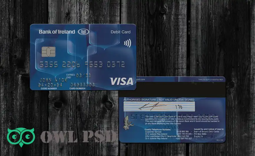 Ireland Bank of Ireland Credit Card Template