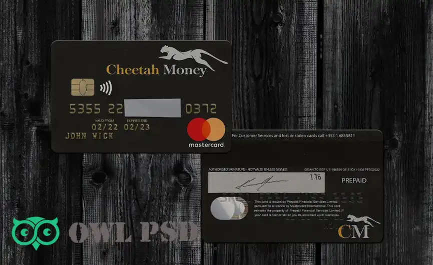 Ireland Cheetah Money Credit Card Template