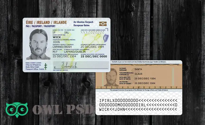 Ireland ID Card Template