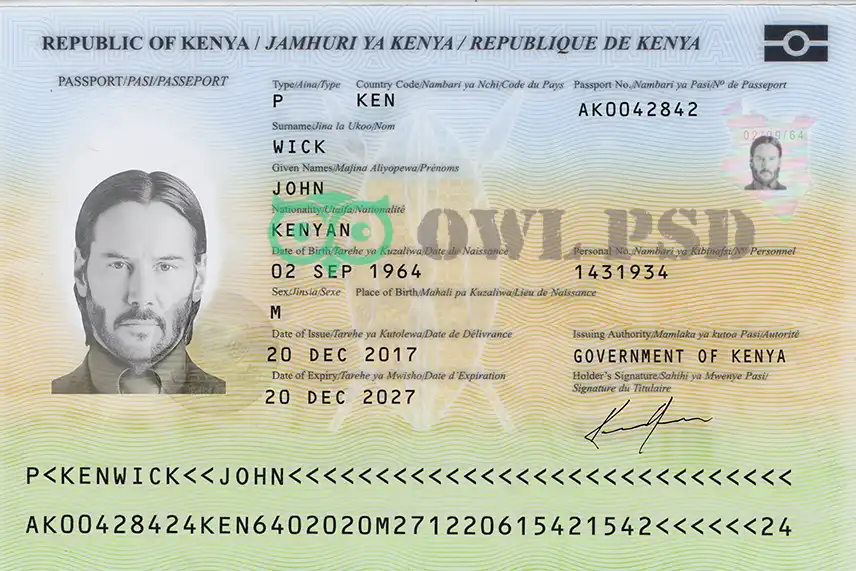 Kenya Passport Template 2015