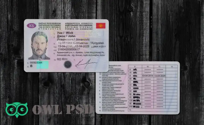 Kyrgyzstan Driver License Template 2012
