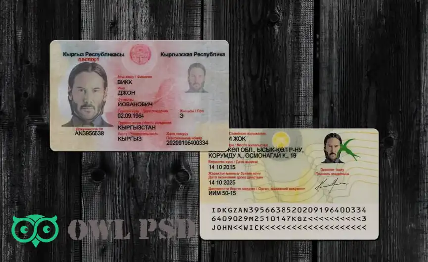 Kyrgyzstan ID Card Template 2005