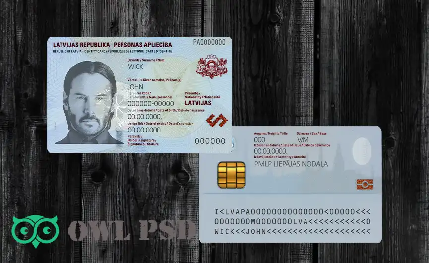 Latvia ID Card Template 2012