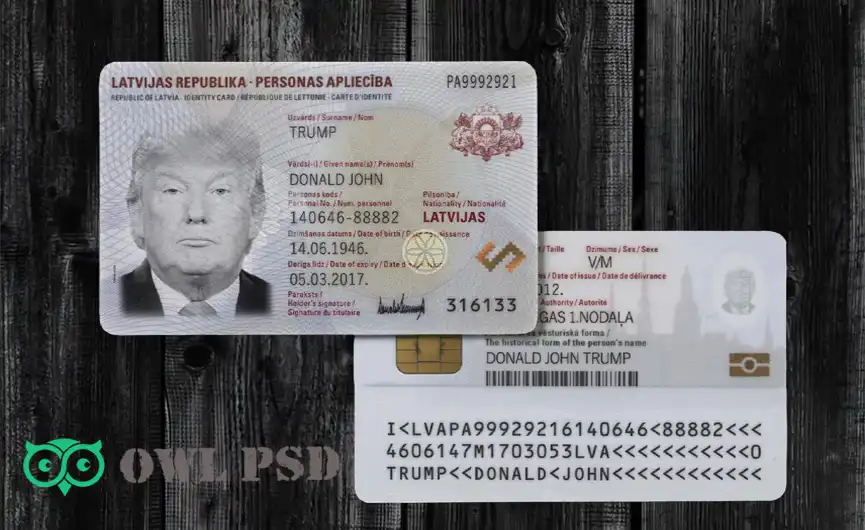 Latvia ID Card Template 2012