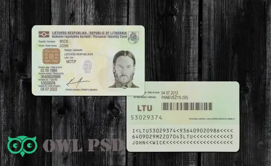 Lithuania ID Card Template 2012