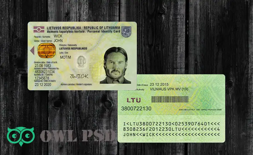 Lithuania ID Card Template 2012