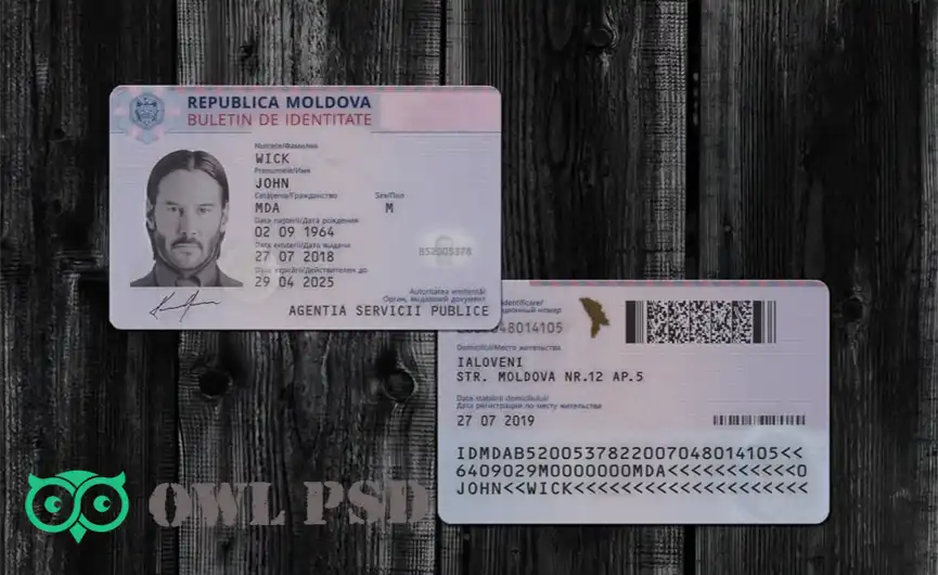 Moldova ID Card Template 2015