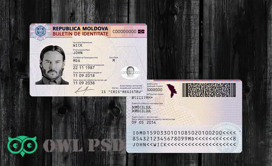 Moldova ID Card Template 2015
