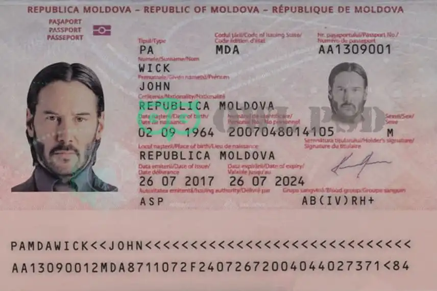 Moldova Passport Template 2014