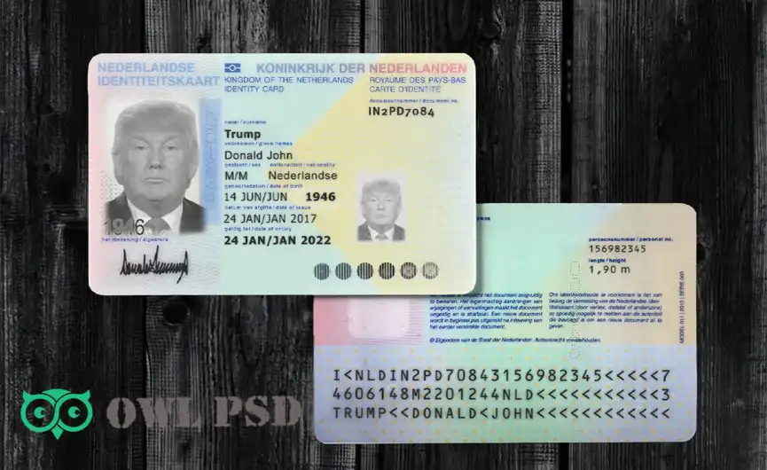 Netherlands ID Card Template 2014