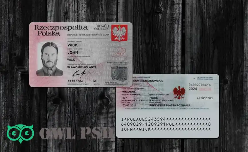 Poland ID Card Template 2001