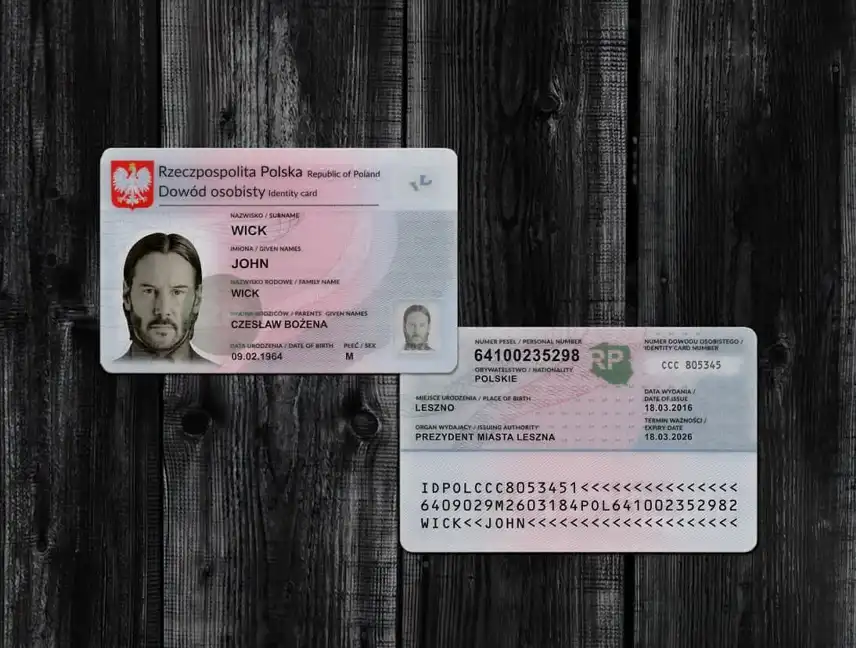 Poland ID Card Template 2015