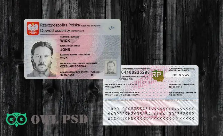Poland ID Card Template 2015