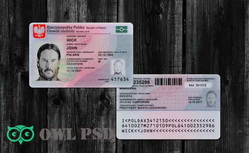 Poland ID Card Template 2019