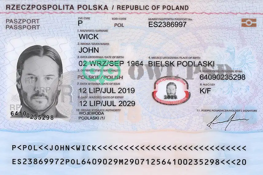 Poland Passport Template 2018