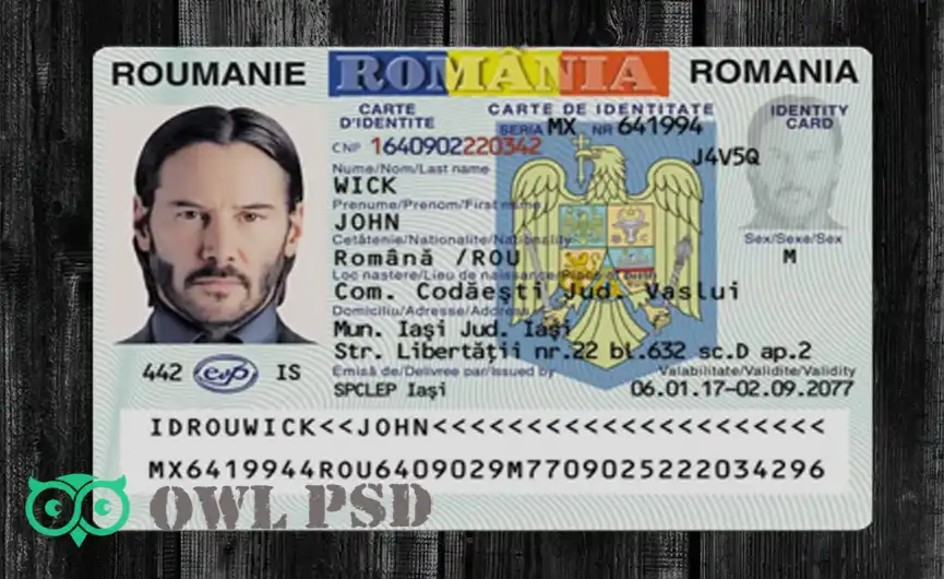 Romania ID Card Template 2009