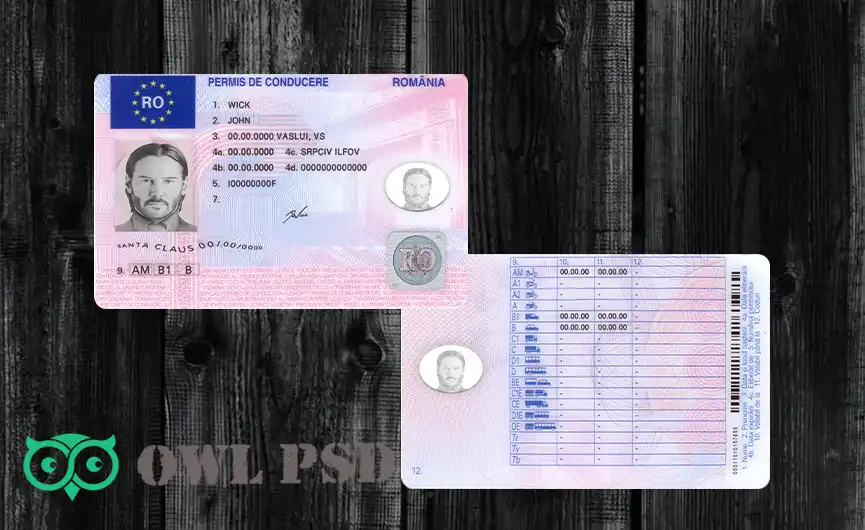 Romania Driver License Template 2013