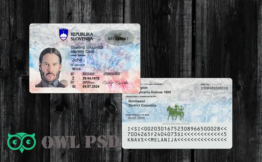 Slovenia ID Card Template 2011
