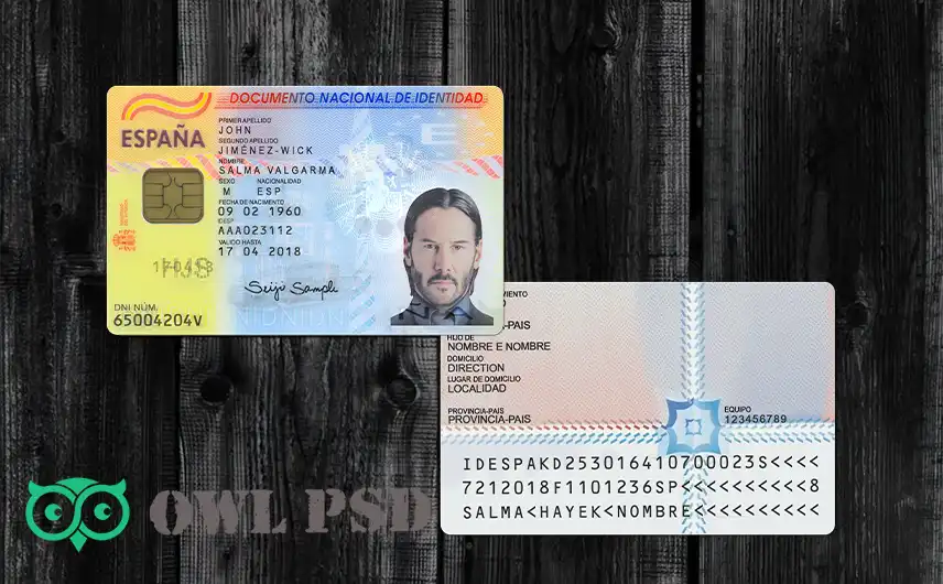 Spain ID Card Template 2006