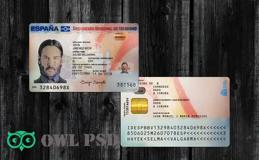 Spain ID Card Template 2015