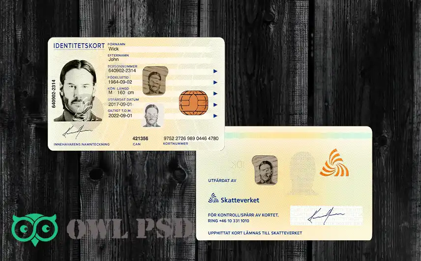 Sweden ID Card Template 2017