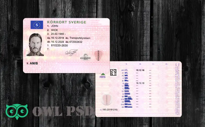 Sweden Driver License Template 2013