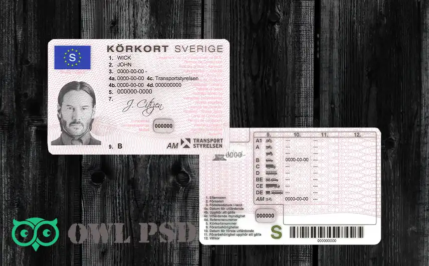 Sweden Driver License Template