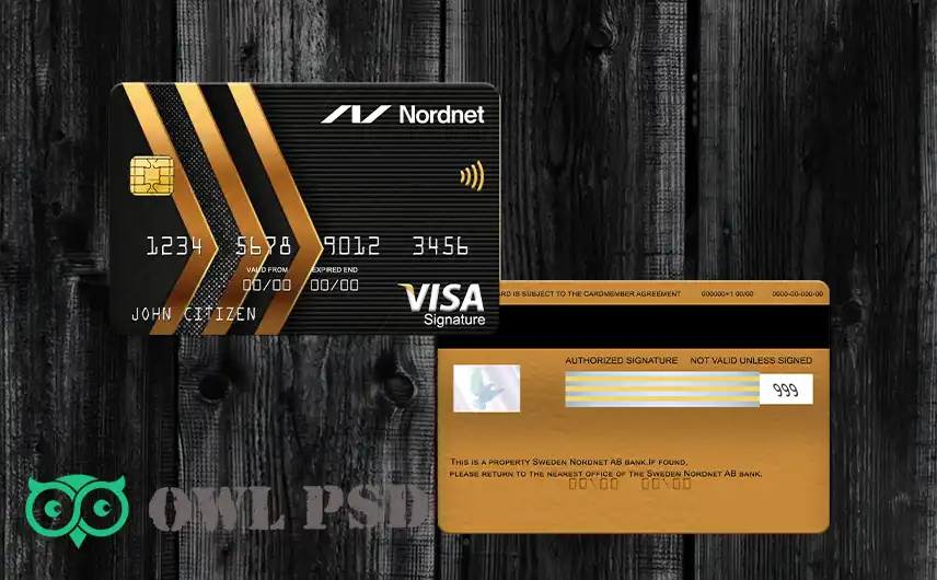 Sweden Nordnet AB Bank Credit Card Template