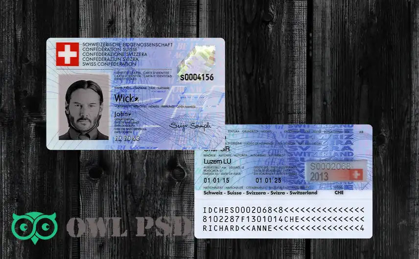 Switzerland ID Card Template 2005