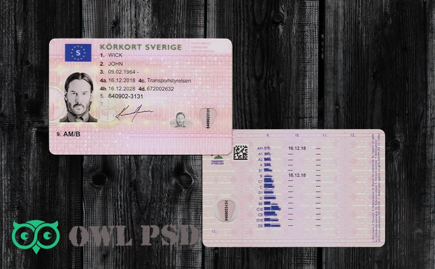 Sweden Driver License Template 2013